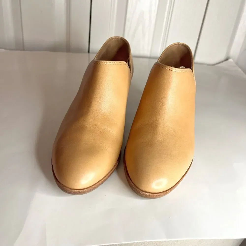 Madewell Gloria Buttery Leather Ankle Slip On Block Heel Pointed Toe Shoe Boot